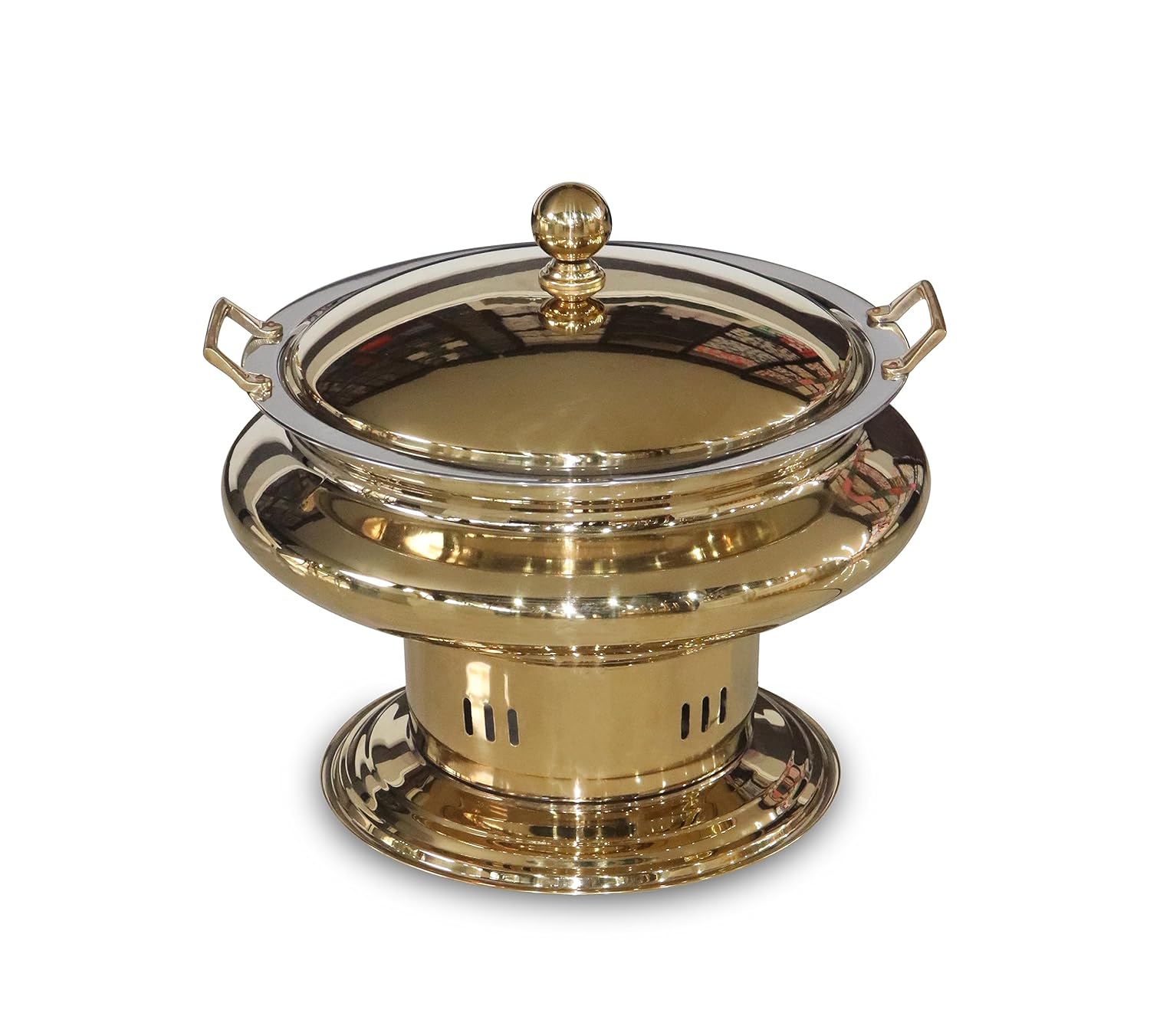 golden chafing dish with lid