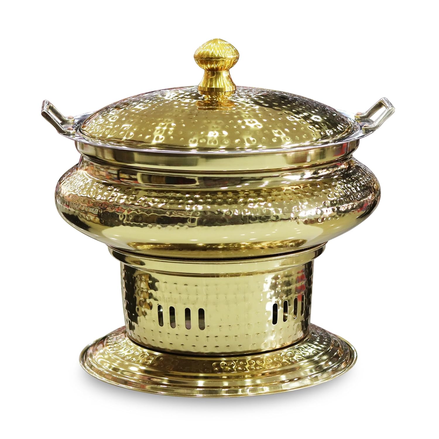 round hammered chafing dish with lid