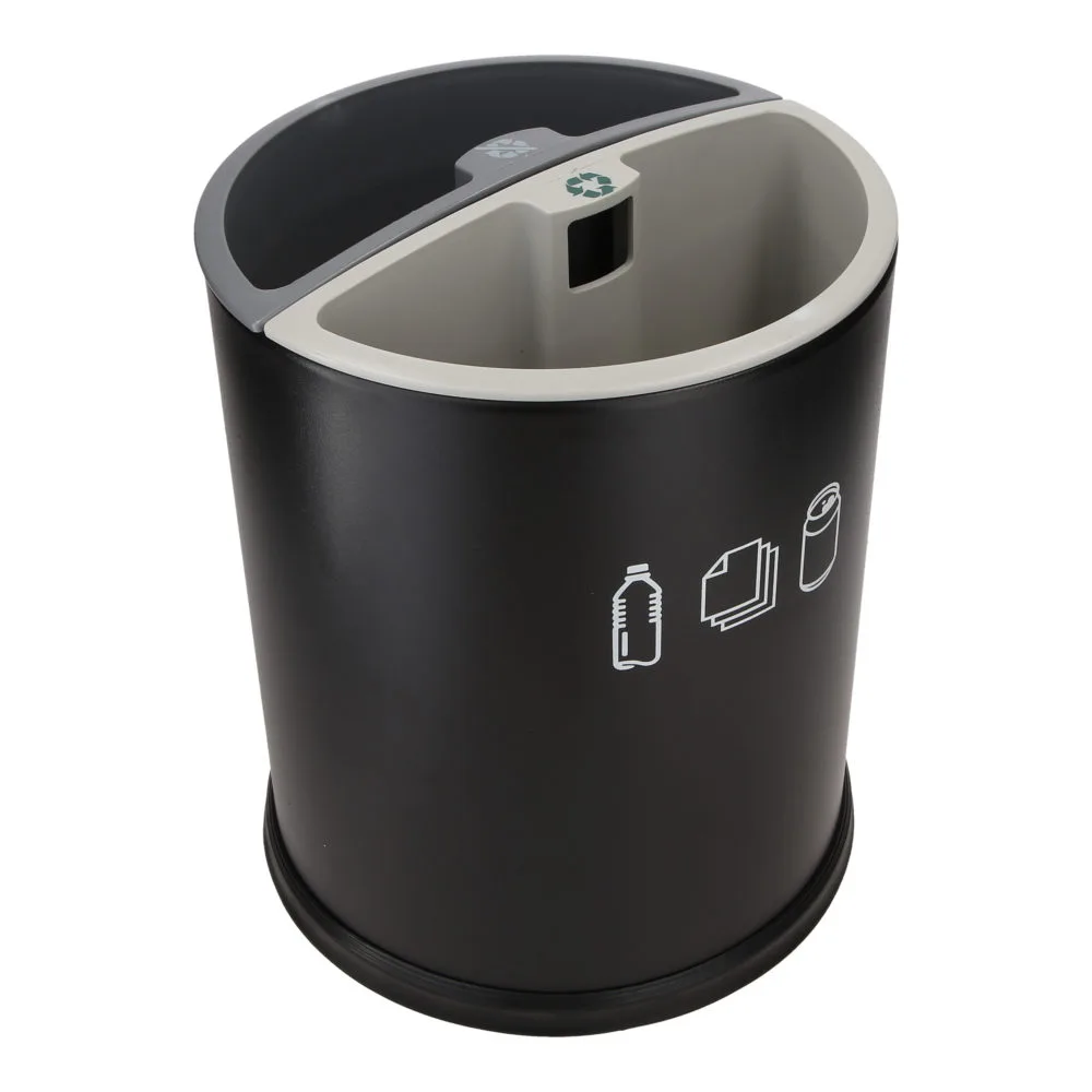 round room dustbin with two container
