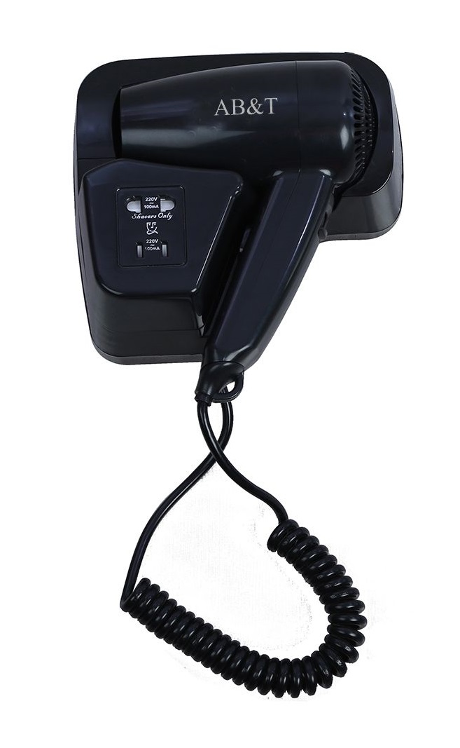 wall mounted black hair dryer for hotels