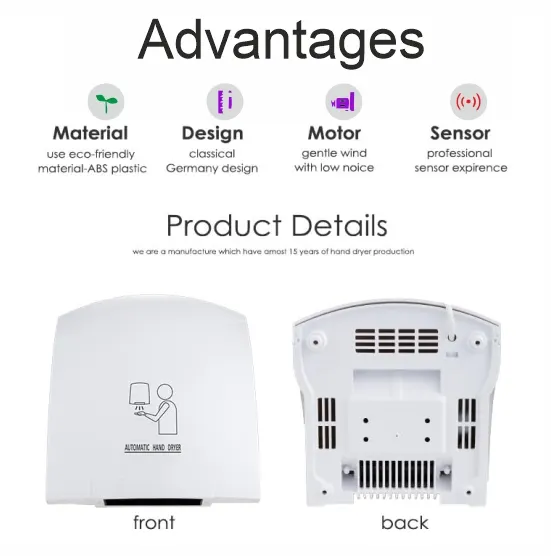 automatic high-speed hand dryer for hotels 