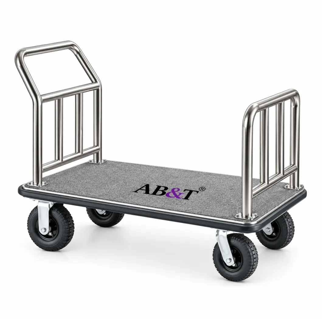 luggage Cart trolley for hotel and resort sliver color