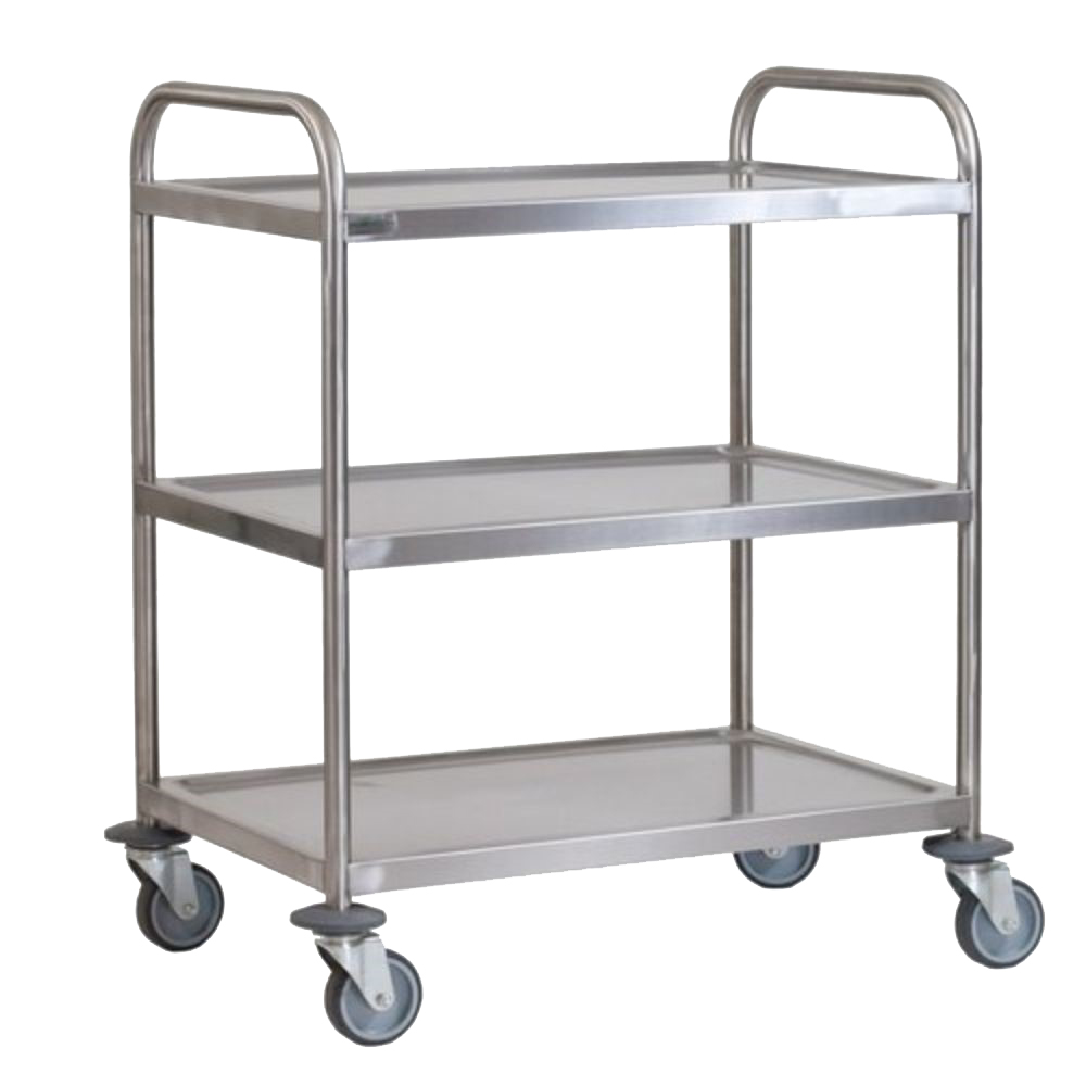 stainless steel serving trolley for restaurants