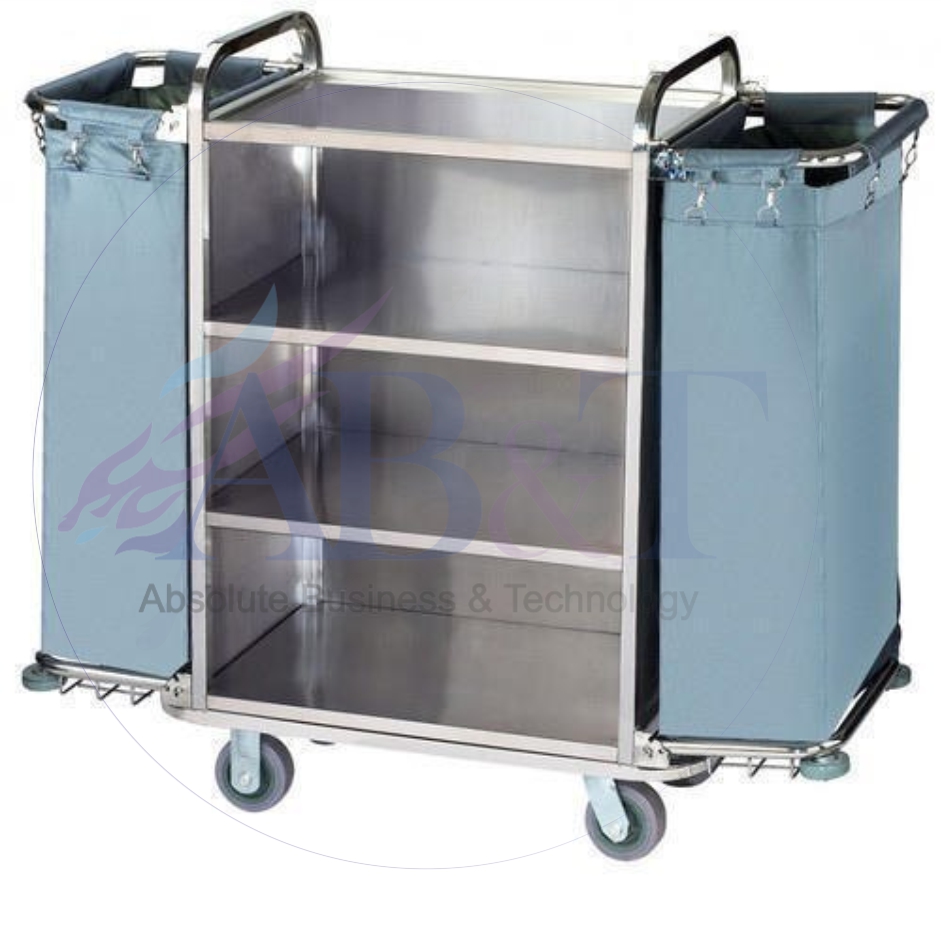 stainless steel housekeeping trolley